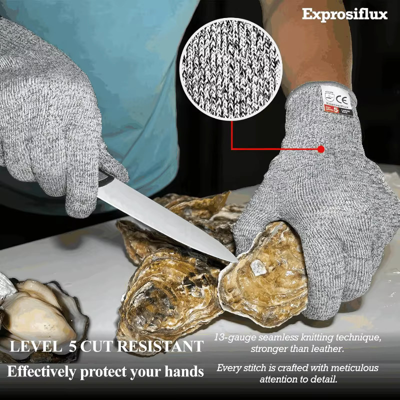 Schnittfeste Handschuhe aus HPPE in Grau, Güteklasse 5, Größe M - Bild 2