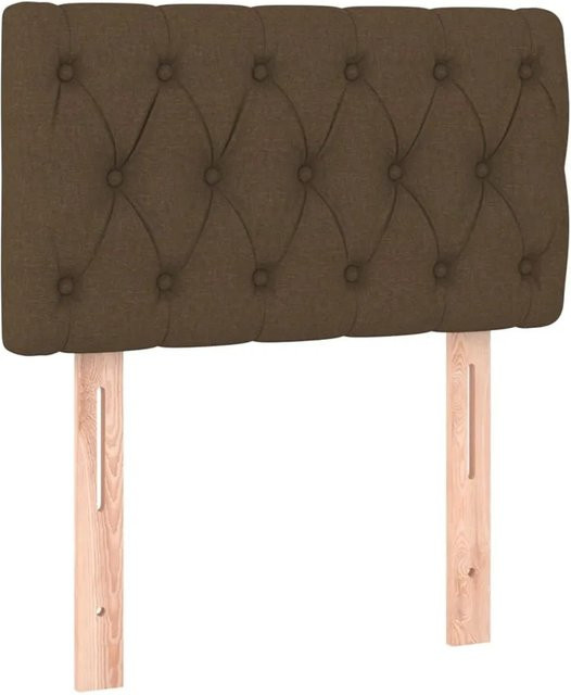 vidaXL Kopfteil Polsterteil Dunkelbraun aus Stoff und Lärchenholz, B/T/H: 80 x 7 x 78/88 cm - Bild 1
