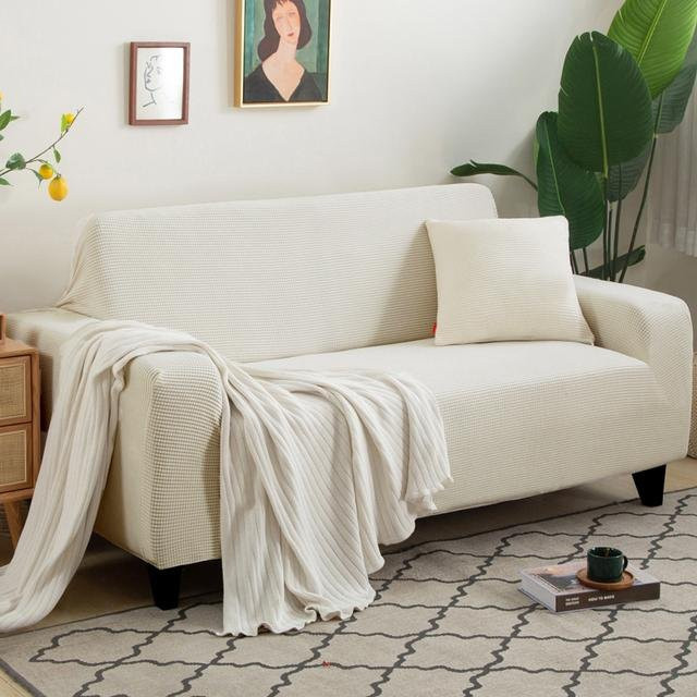 YZFZP Polar Fleece Sofabezug aus Polyester, elastischer Stretch-Schonbezug für 1 bis 4 Sitzer Sofas, rutschfest und einfarbig - Bild 1