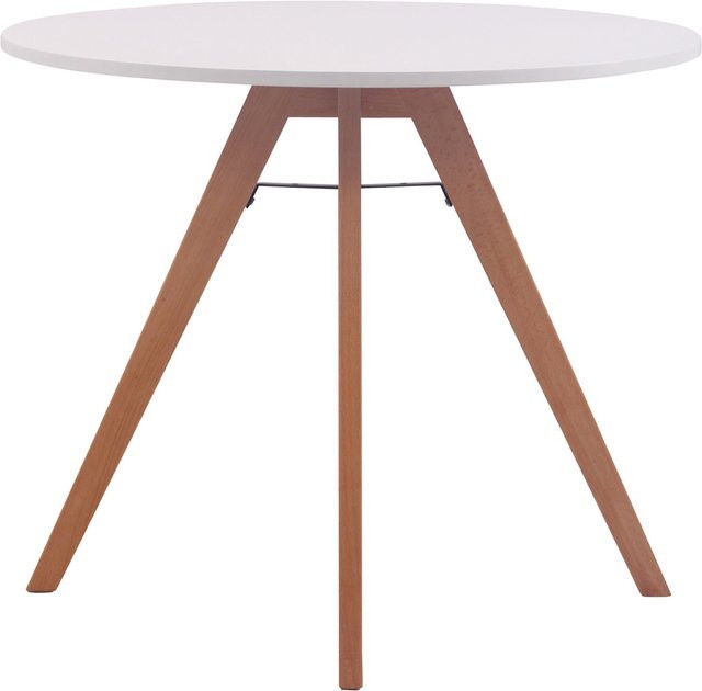 TPFLiving Küchentisch Venice Natura Rund in Buche und Weiß, Durchmesser: 75 cm, Höhe: 90 cm - Bild 1