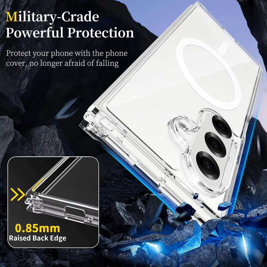 Transparente stoßfeste Handyhülle mit MagSafe und kabelloser Ladefunktion für Samsung Galaxy Z Fold 8 und Galaxy Z Fold 7 5G aus PC und TPU - Bild 4