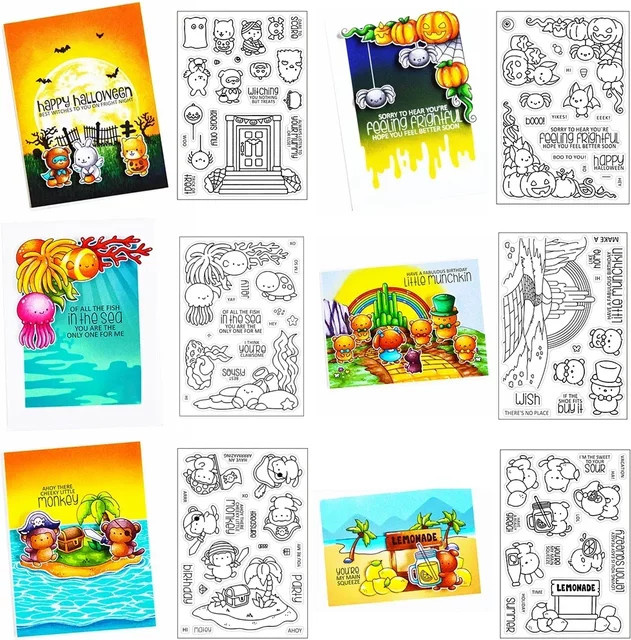 Octopus Pirate Pals Stempel und Stanzformen Set für DIY Scrapbooking und Kartenherstellung, Mehrfarbig - Bild 1
