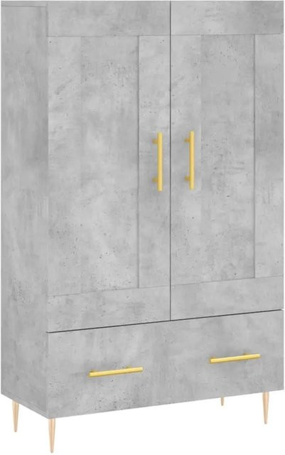 vidaXL Highboard in Betongrau mit Schranktüren aus Holzwerkstoff und Metall, B/T/H: 69,5 x 31 x 115 cm - Bild 1