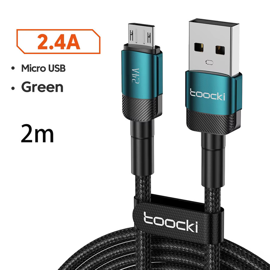 Toocki Micro-USB-Kabel in Grün mit 2,4 A Schnellladefunktion für PD und QC sowie Datentransfer - Bild 7
