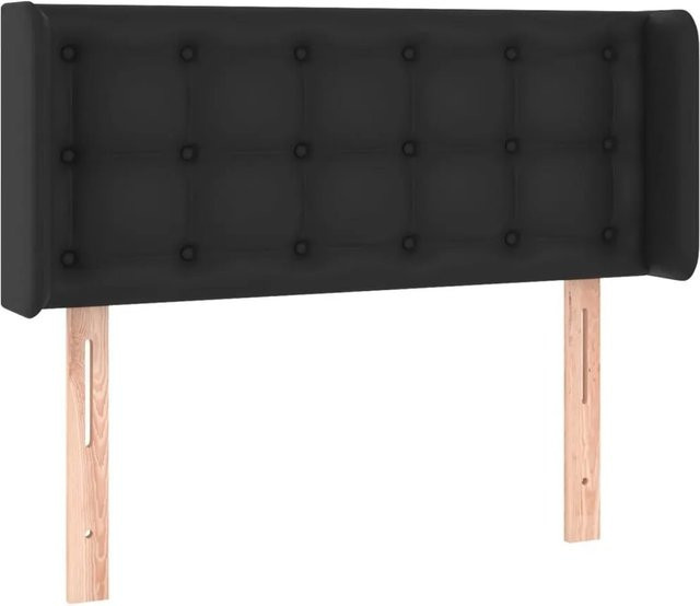 vidaXL Kopfteil mit Ohren in Schwarz aus Kunstleder, B/T/H: 83 x 16 x 78/88 cm - Bild 1