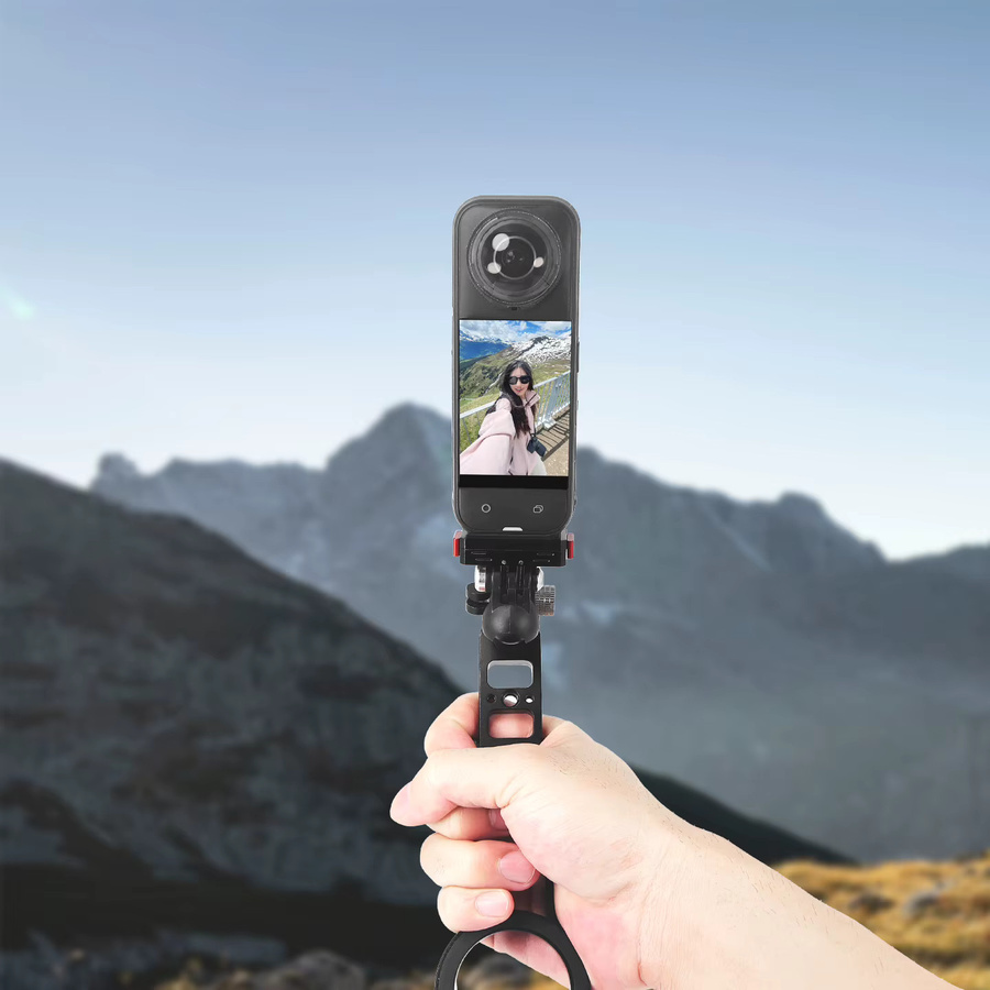 XT-XINTE Faltbarer Selfie Stick und Stativ mit magnetischer Telefonhalterung für iPhone, GoPro, Insta360 und DJI OSMO Pocket 3 in Schwarz - Bild 4