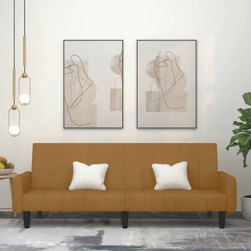 Vidaxl 2-Sitzer Sofa in Braun mit Samtbezug im modernen Design - Bild 1
