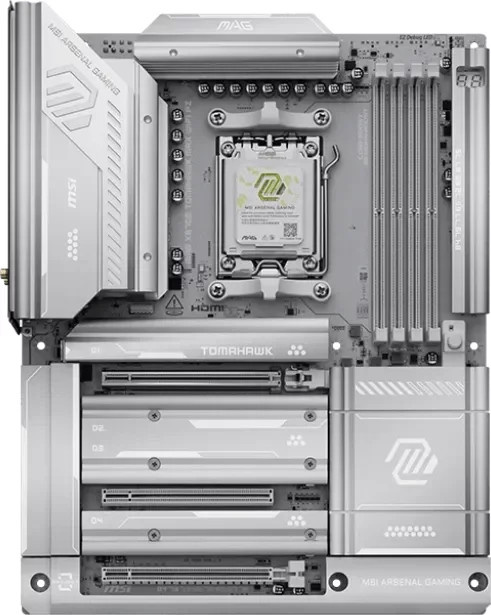 MSI MAG X870E TOMAHAWK MAX WIFI PZ Mainboard ATX Sockel AM5 AMD X870E DDR5 mit Wi-Fi und Bluetooth in Weiß - Bild 2