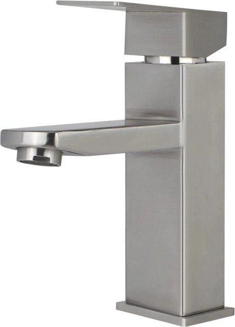 NETTLIFE Wasserhahn aus Edelstahl in Silber mit Einhebelmischer und wassersparender Funktion für das Badezimmer - Bild 1