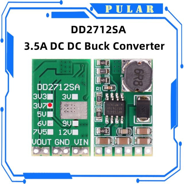 SAMIORE ROBOT DC-DC Konverter Modul DD2712sa Buck Step-Down Spannungsregler Board in Grün, 3,5 A, 4,5 V-27 V - Bild 1