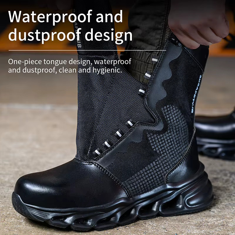 Kankeirr Arbeitsstiefel für Herren in Schwarz mit Stahlkappe und rutschfester Sohle - Bild 2