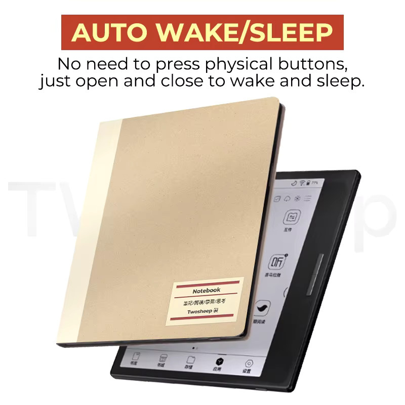 Twosheep Magnetische Schutzhülle im Notebook-Stil für Boox Go7, Go Color7, Page, Leaf3 und Leaf3c (7 Zoll) mit Auto-Sleep-Funktion - Bild 2