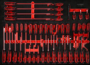 KS Tools Schraubendreher-Satz mit Schaumstoffeinlage, 46-teilig, rot - Bild 1
