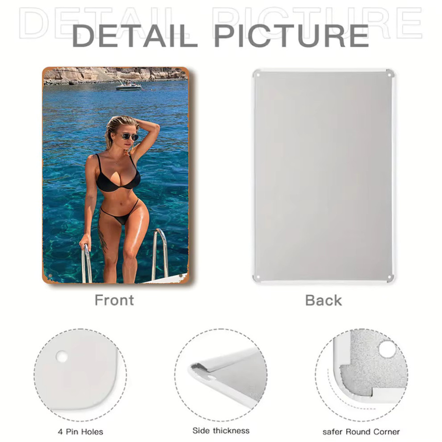 Metall-Wandkunst Bikini Blonde Girl von CIFBUY, Mehrfarbig, B/H: 20,0 x 30,0 cm - Bild 4