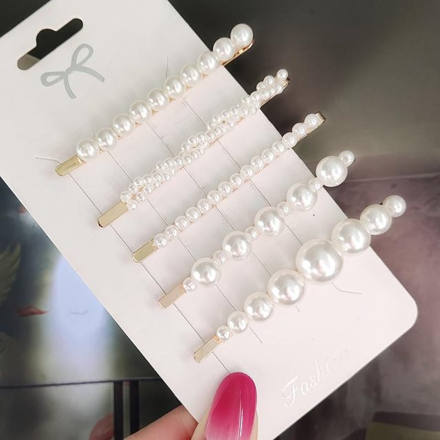 YULIN Haarspangen-Set, 3/4-teilig, Perlen, Geometrisch, Damen - Bild 1