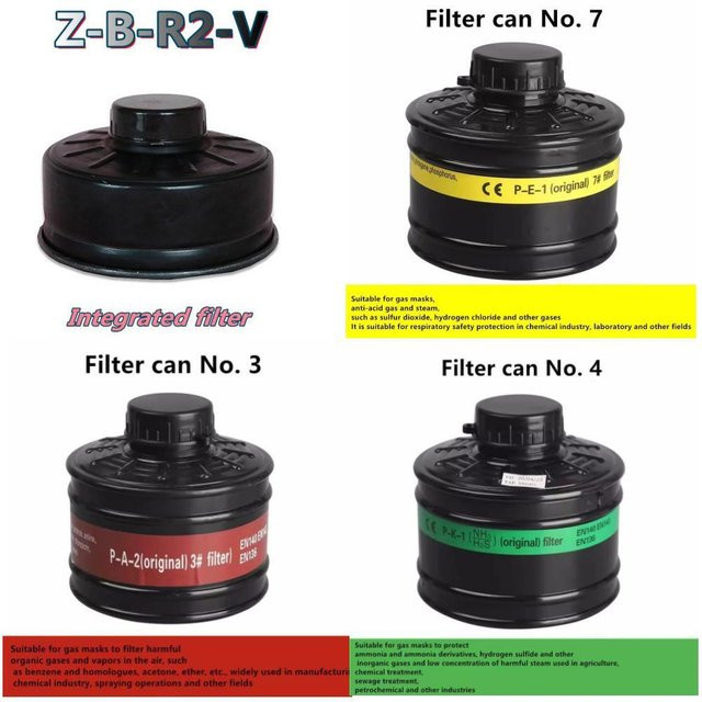 SZYSF Gasmaskenfilter Atemschutzkanister in Schwarz mit 40 mm Anschluss für chemische Atemschutzmasken - Bild 1
