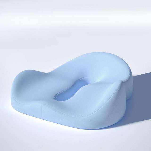 Memory Foam Sitzkissen zur Linderung von Hüft- und Steißschmerzen, atmungsaktives ergonomisches Kissen für Bürostuhl und Autositz, Farbe: Weiß, B/T/H: 42 x 36 x 10 cm - Bild 1