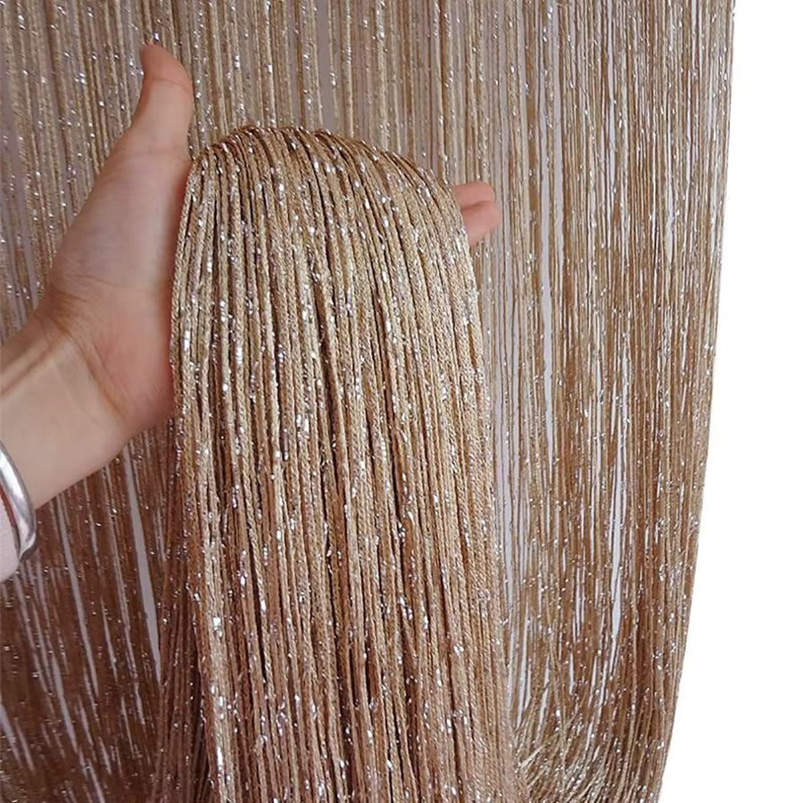 Willstar Glitzernder Türvorhang als Raumteiler in Silber, Gold oder Lila, Transparent mit Glanzquasten für Hochzeit und Party - Bild 2
