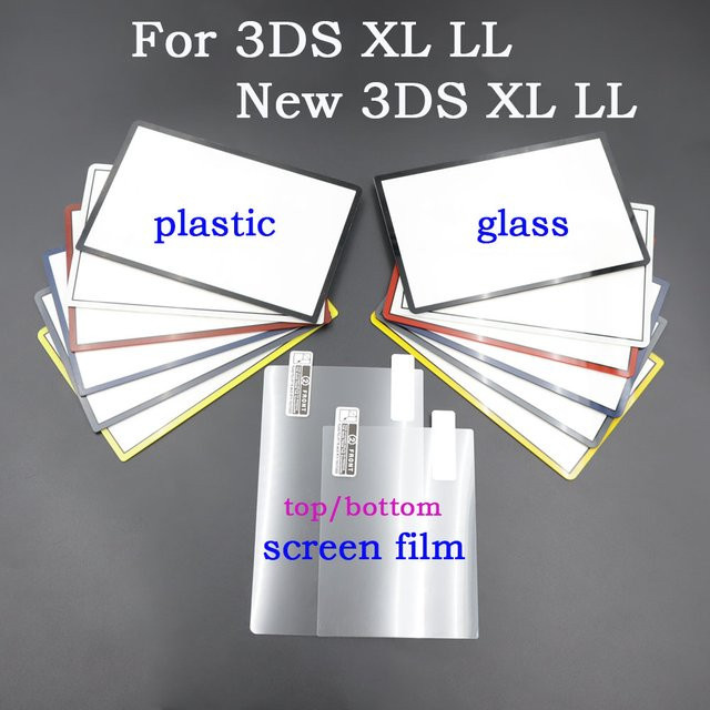 TingDong Schutzset für New 3DS XL/LL mit LCD-Bildschirmabdeckung und Ober- und Unterseiten-Schutzfolie, Rot, Transparent - Bild 1