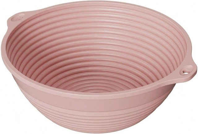 XYNN Silikon Gärkorb für den Backofen, faltbare Teiggärschale aus Silikon und Edelstahl, rosa, Durchmesser: 25,8 cm, Höhe: 9,1 cm - Bild 1