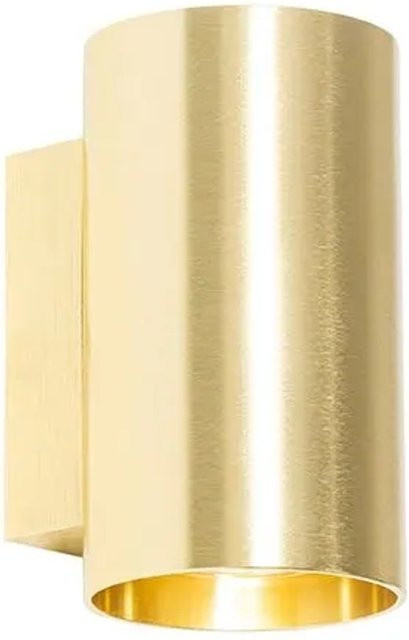 QAZQA Moderne Wandleuchte Rund in Gold, dimmbar, Up-Down Licht mit Aluminiumgehäuse für GU10 Leuchtmittel - Bild 1