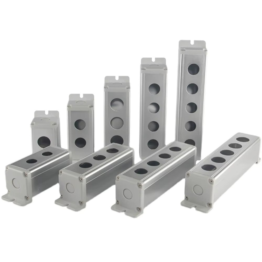 FENGYIELE Aluminium Drucktaster Schalter Box aus Metall in Silber, wasserdichter Gehäusekasten für industrielle Home Control, B/T/H: 4,5 x 4,5 x 4,5 cm - Bild 2