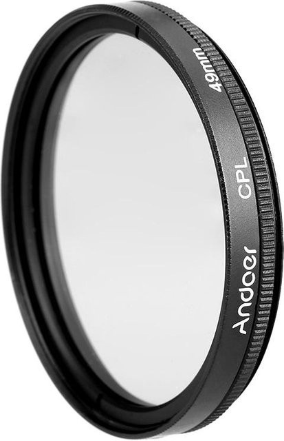 Andoer Digital Slim CPL Zirkularpolarisator Polarisationsglasfilter für Canon Nikon Sony DSLR, Farbe: Weiß, Durchmesser: 49 mm - Bild 1