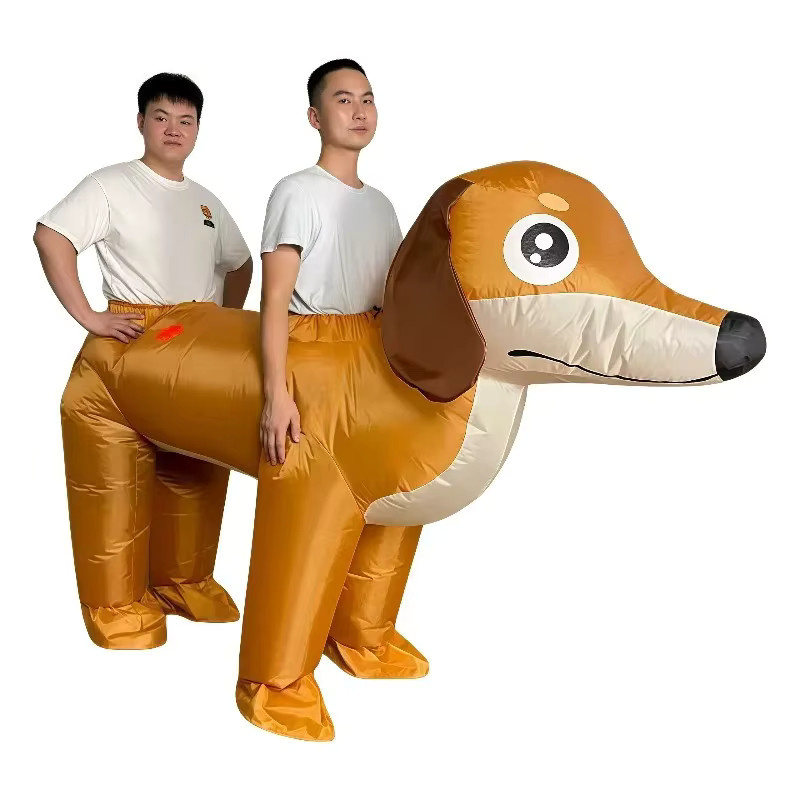 bilibili Aufblasbares Dackel-Kostüm, Dackel-Overall-Set, Unisex, Braun - Bild 4