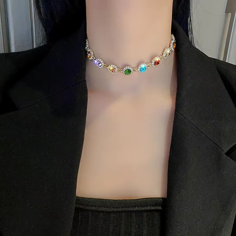 DREJEW Choker-Halskette, Kristall, Bunt, Damen - Bild 4