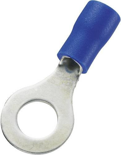 TRU Components Ringkabelschuh Blau, Querschnitt max. 2,50 mm², Loch-Ø 6,4 mm, teilisoliert, 100 Stück - Bild 1