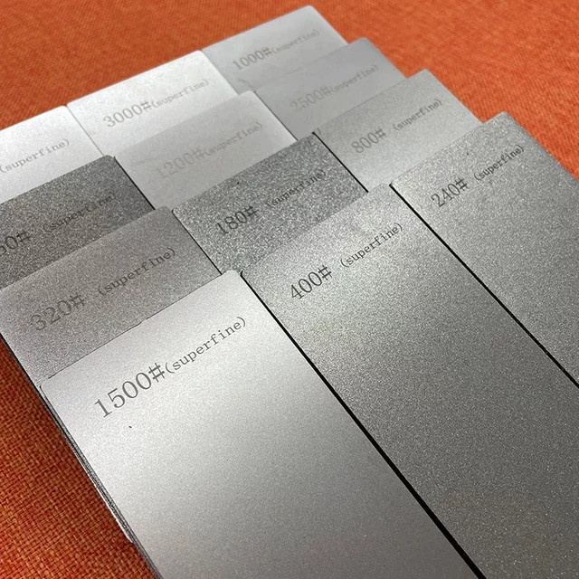 RSCHEF Diamant-Schleifstein mit Basis für Küchenmesser und Outdoor-Messer, 150er Körnung, Grau - Bild 1