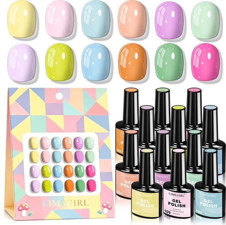 LIMEGIRL Gel-Nagellack-Set, 12 Farben, Glänzend