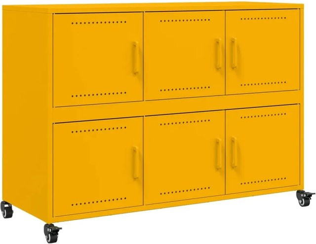 vidaXL Sideboard aus Metall in Senfgelb im Industrial-Design B/T/H: 100,5 x 39 x 72 cm - Bild 1