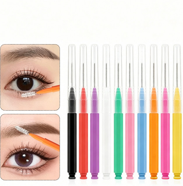 mekupeu Mini-Augenbrauenbürsten, Einweg, Biegbare Mikro-Wimpernbürsten, Unisex - Bild 1