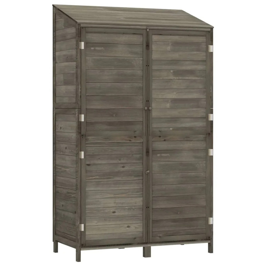 vidaXL Geräteschuppen aus Massivholz Tanne in Anthrazit, B/T/H: 102 x 52 x 174,5 cm - Bild 2