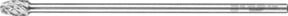 PFERD Hartmetall Hochleistungsfrässtift STEEL Tropfen TRE in Silber, Durchmesser: 10 x 16 mm, Schaft-Durchmesser: 6 x 150 mm, für Stahl - Bild 1