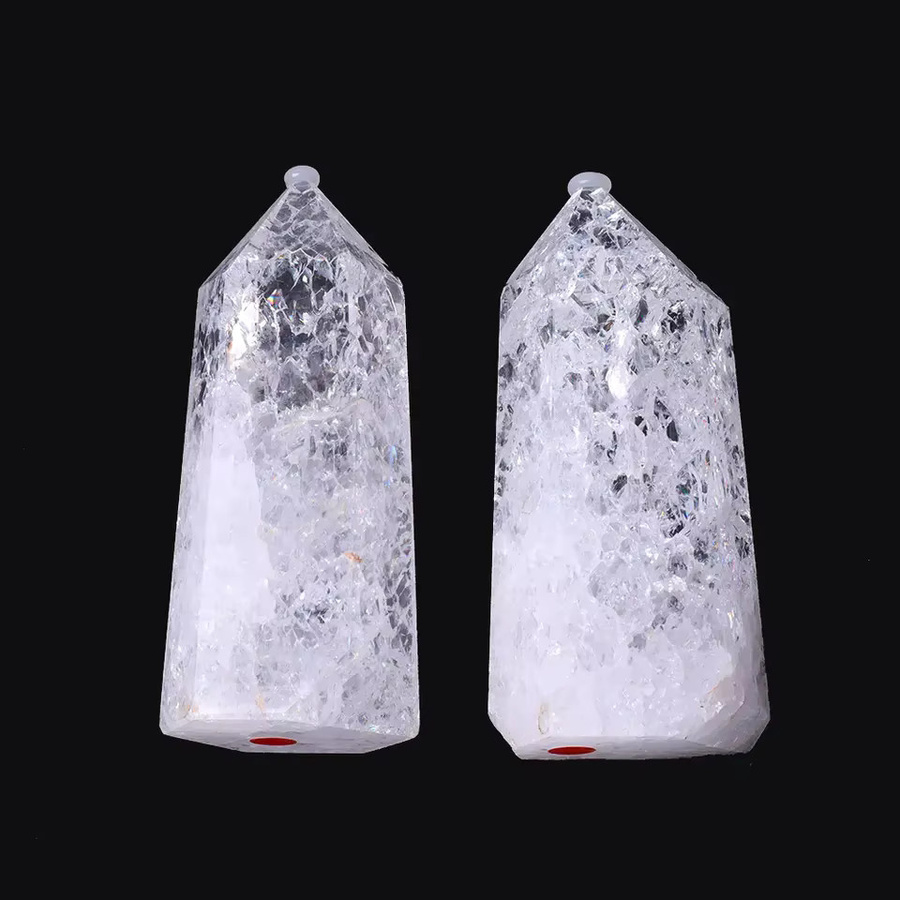 Sisterstone Transparenter Quarz Turm aus natürlichem Popcorn-Quarz für Meditation und Reiki - Bild 5