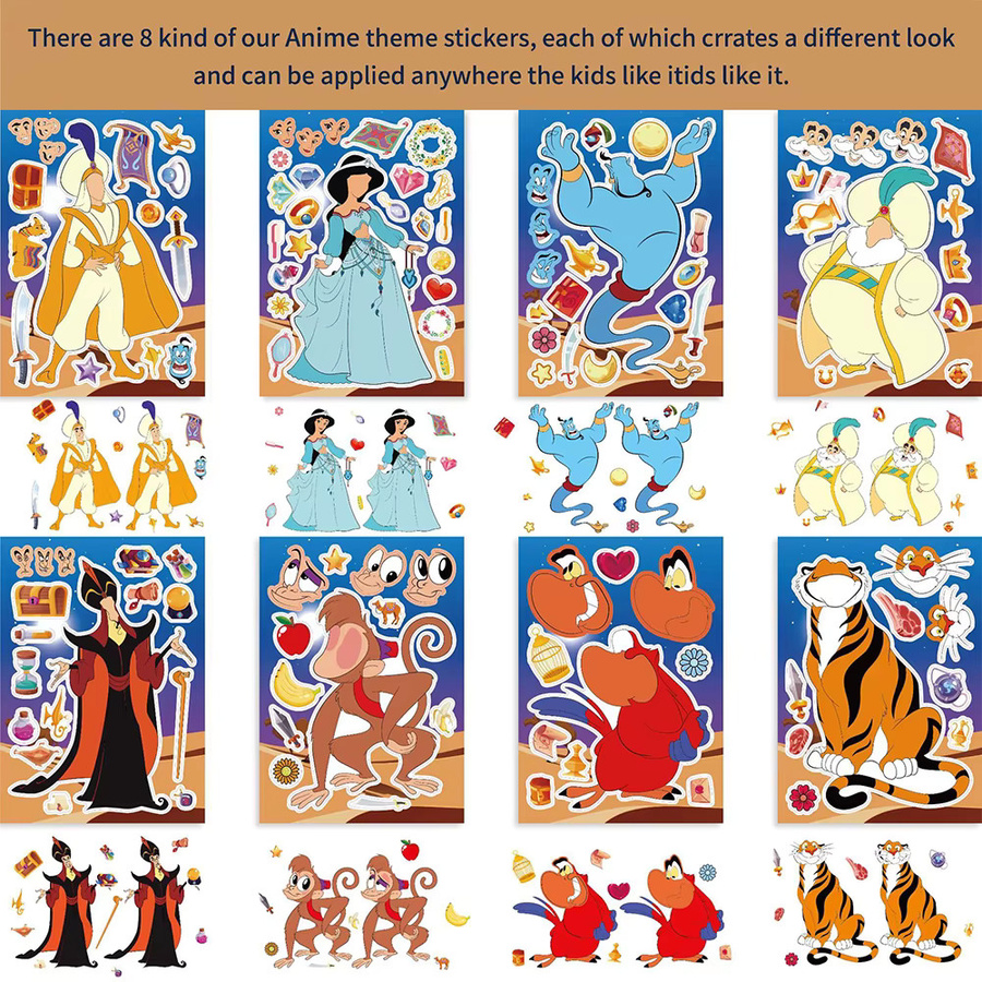Disney Aladdin Prinzessin Jasmin, Puzzle-Aufkleber, Lernspielzeug - Bild 3