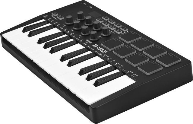 M-VAVE Mini MIDI-Controller mit 25 Tasten, tragbare USB und Bluetooth Musik-Steuerungstastatur in Schwarz - Bild 1