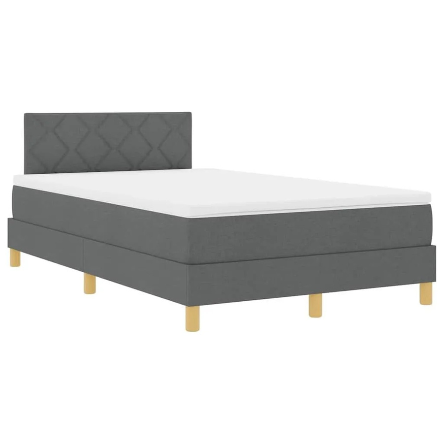 vidaXL Boxspringbett mit Matratze Hybrid-Design in Grau, B/T: 120 x 193 cm - Bild 2
