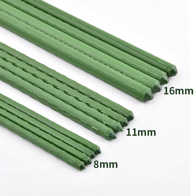 Grüne Pflanzenpfähle aus kunststoffbeschichtetem Stahl für Kletterpflanzen, Obst und Gemüse, Länge: 60 cm - Bild 2
