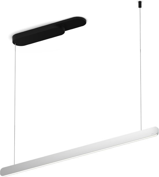 Occhio Mito linear volo 100 up LED-Pendelleuchte in Schwarz matt mit silbernem Kopf, dimmbar mit Occhio air Modul und x-tra warm LED (2200K - 3500K) - Bild 1