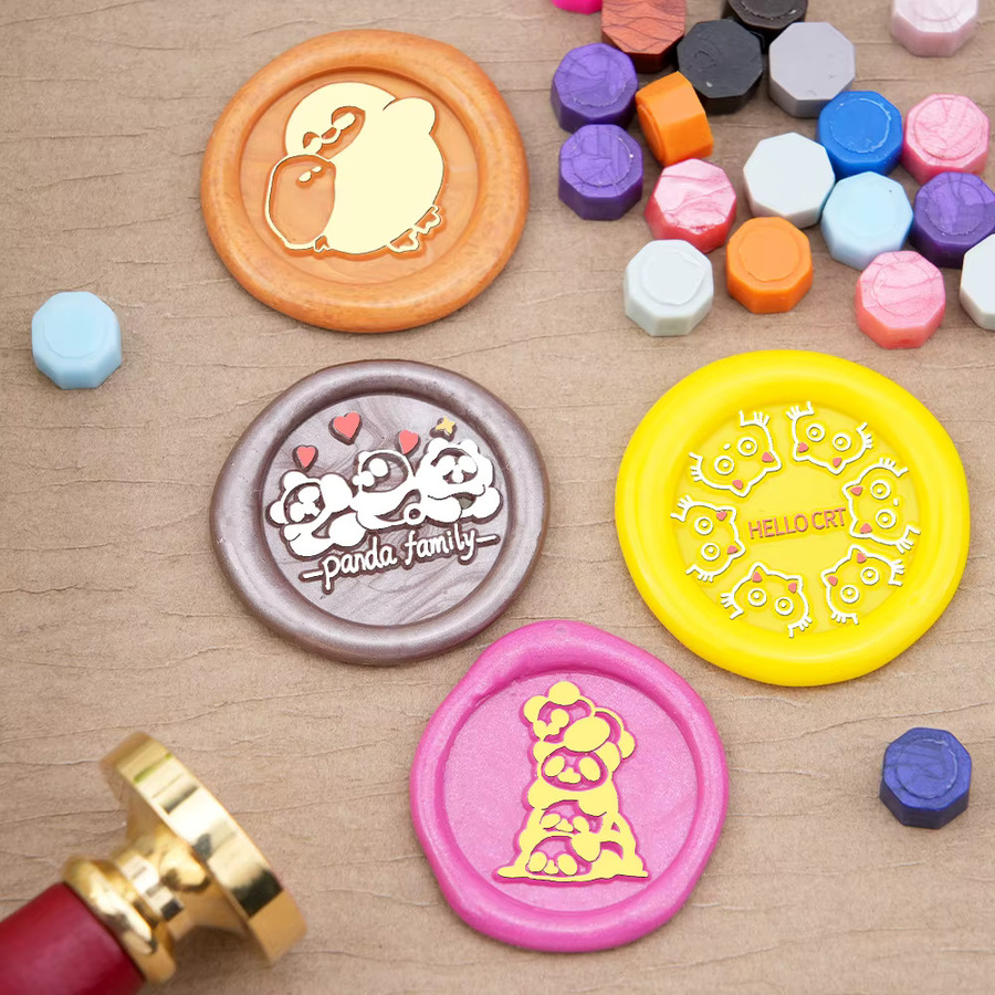 Wachssiegel-Stempel mit niedlichen Tier-Motiven in Multicolor für Karten, Umschläge und Scrapbooking - Bild 2