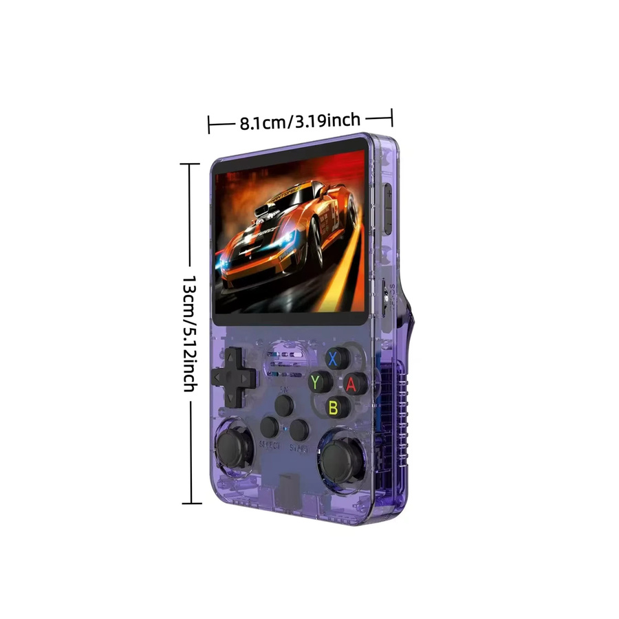 BOYHOM R36S Retro Handheld Spielkonsole mit 3,5 Zoll IPS Display, 128 GB Speicher, Blau - Bild 2