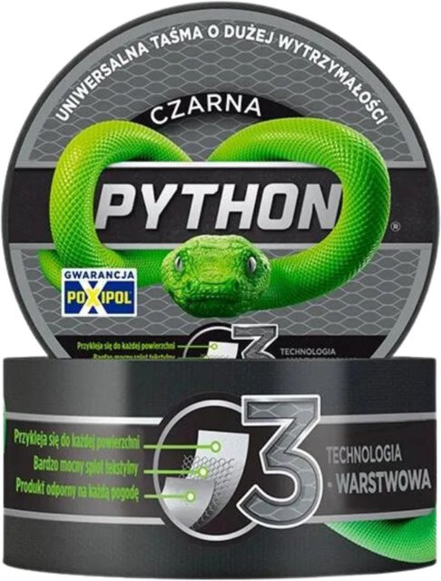 Python Gewebe-Klebeband in Schwarz - Bild 1