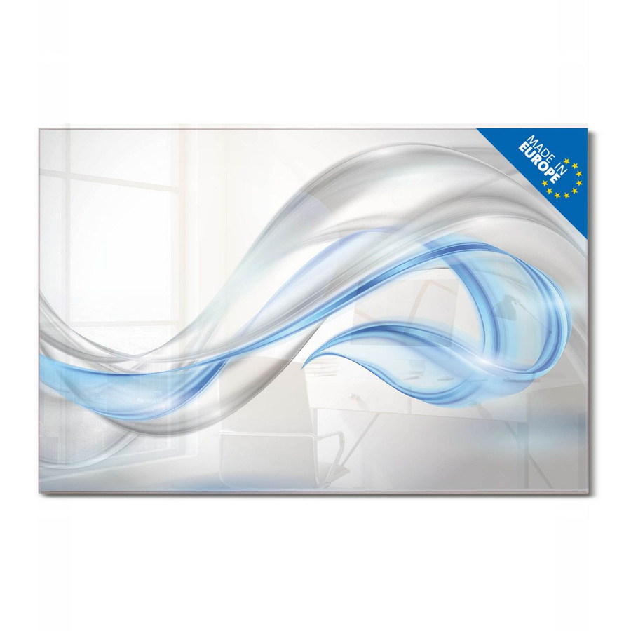 Banjado Glas Magnettafel Blauer Schleier Motiv, rahmenlose Magnettafel aus ESG Glas, Querformat, B: 60 cm, H: 40 cm - Bild 1