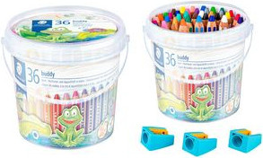 Staedtler Buddy Hexagonal-Buntstifte Set für Kinder in Mehrfarbig mit 36 Stück und Anspitzer - Bild 1
