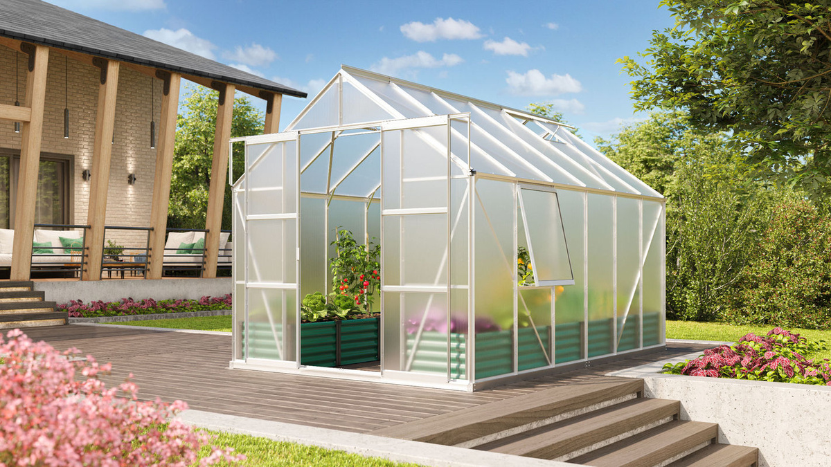 Vitavia Gewächshaus Jupiter 9900 aus eloxiertem Aluminium mit 6 mm HKP-Platten, 9,9 m² - Bild 3