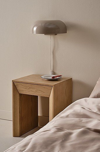 SUNNEMO Nachttisch von Jotex in Beige und Braun, minimalistisches Design aus Holz und MDF, B/T/H: 35 x 50 x 35 cm - Bild 1