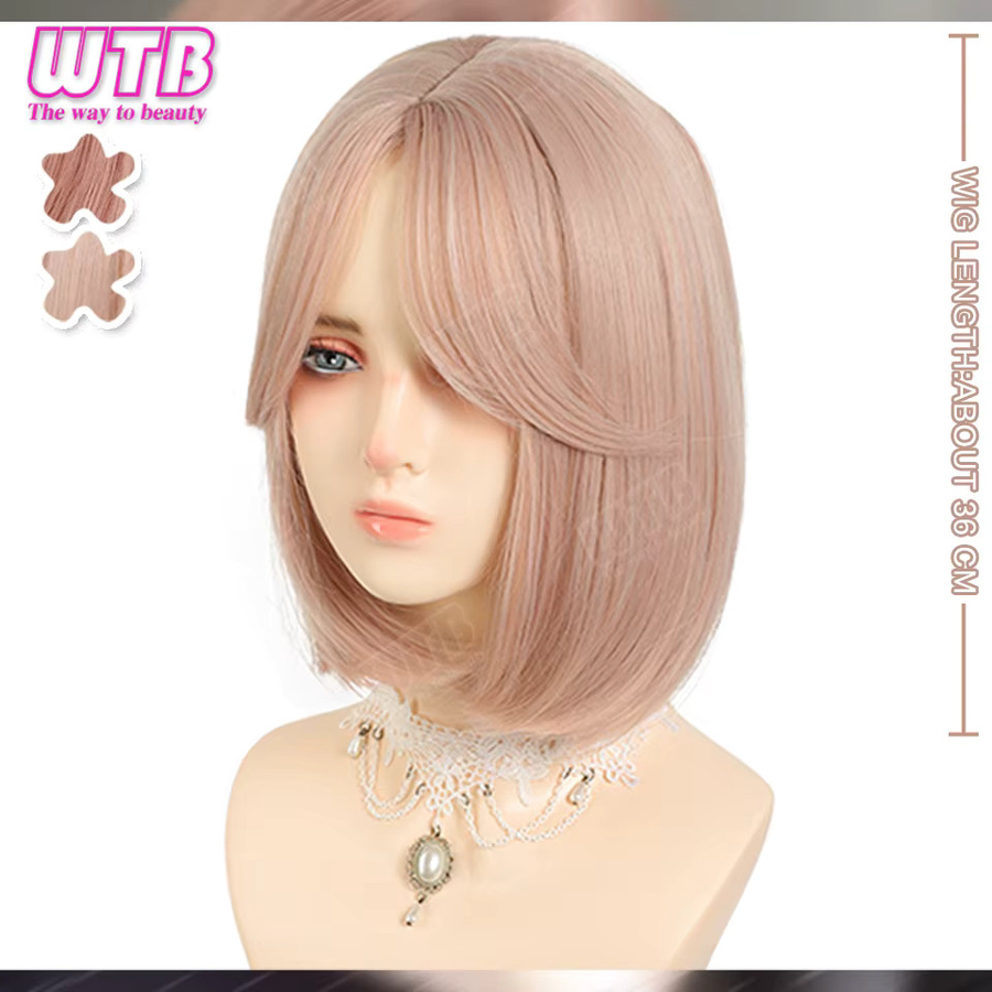 WTB Lolita-Perücke, pudergoldfarben, kurz, Damen - Bild 3